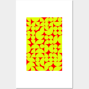 Fire Colored Geometric Pattern - Shapes #7 Posters and Art